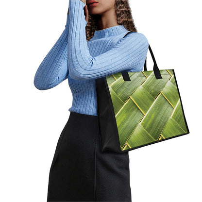 Coconut Leaf Print Canvas Tote Bag