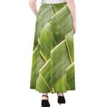 Coconut Leaf Print Chiffon Maxi Skirt