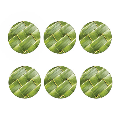 Coconut Leaf Print Coaster Set