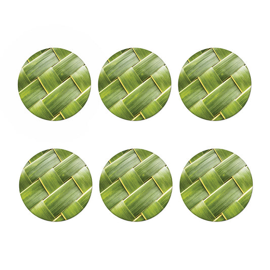 Coconut Leaf Print Coaster Set