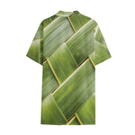 Coconut Leaf Print Cotton Hawaiian Shirt
