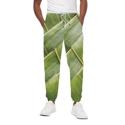 Coconut Leaf Print Cotton Pants