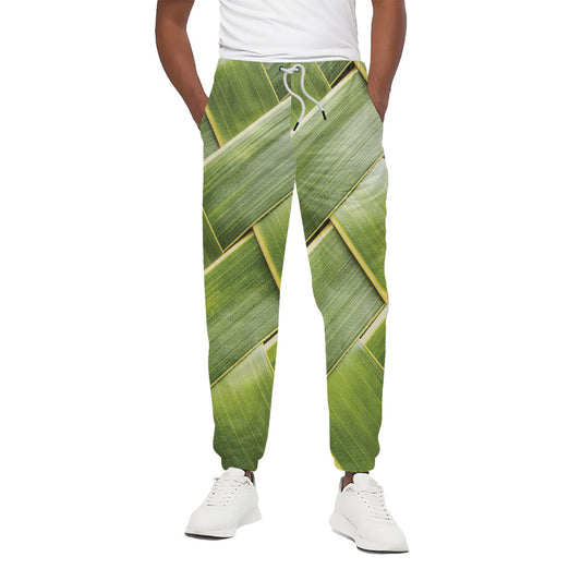 Coconut Leaf Print Cotton Pants