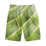 Coconut Leaf Print Cotton Shorts