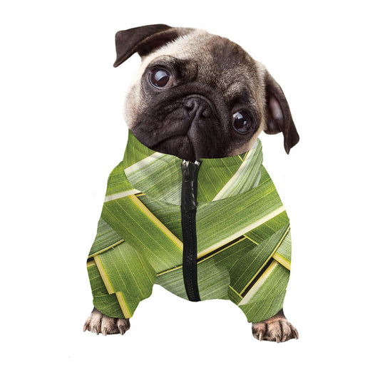 Coconut Leaf Print Dog Zip Up Jacket
