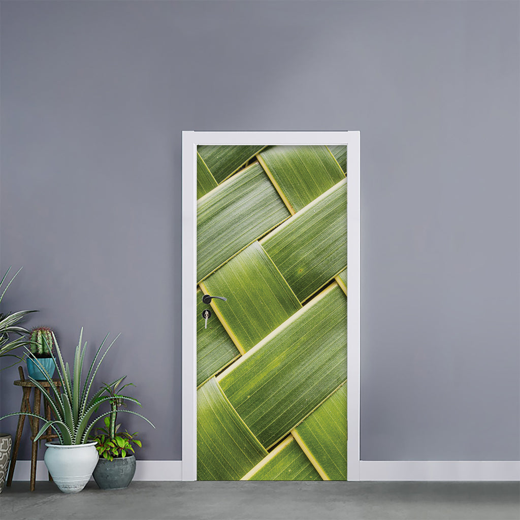 Coconut Leaf Print Door Sticker