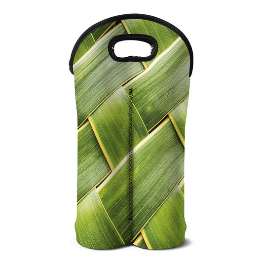 Coconut Leaf Print Double Neoprene Wine Tote