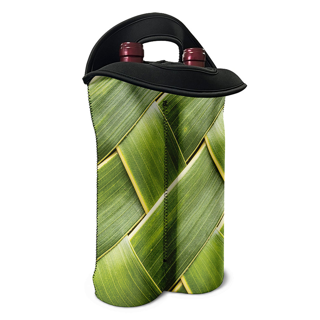 Coconut Leaf Print Double Neoprene Wine Tote