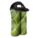 Coconut Leaf Print Double Neoprene Wine Tote