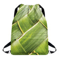 Coconut Leaf Print Drawstring Backpack