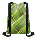 Coconut Leaf Print Drawstring Backpack