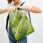 Coconut Leaf Print Drawstring Backpack