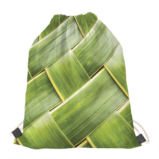Coconut Leaf Print Drawstring Bag