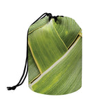 Coconut Leaf Print Drawstring Makeup Bag