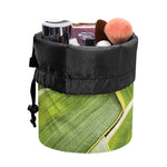 Coconut Leaf Print Drawstring Makeup Bag
