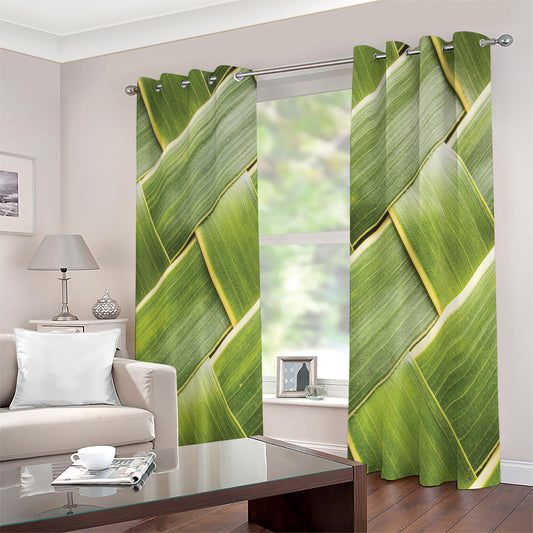 Coconut Leaf Print Extra Wide Grommet Curtains