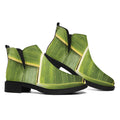 Coconut Leaf Print Flat Ankle Boots