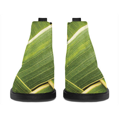 Coconut Leaf Print Flat Ankle Boots