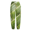Coconut Leaf Print Fleece Lined Knit Pants