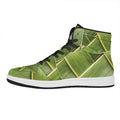 Coconut Leaf Print High Top Leather Sneakers