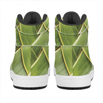 Coconut Leaf Print High Top Leather Sneakers