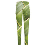 Coconut Leaf Print High-Waisted Pocket Leggings