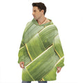 Coconut Leaf Print Hoodie Blanket