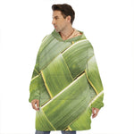 Coconut Leaf Print Hoodie Blanket