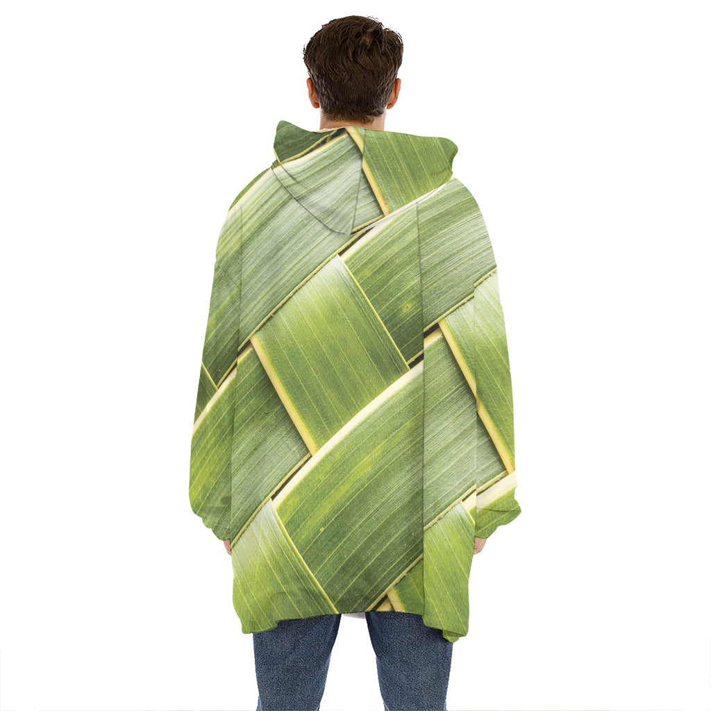 Coconut Leaf Print Hoodie Blanket