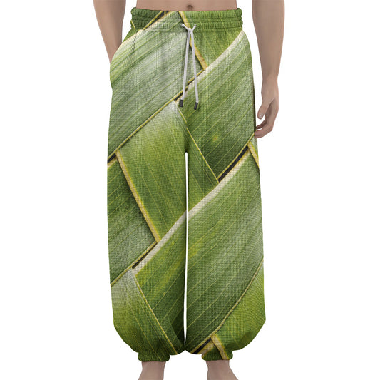 Coconut Leaf Print Lantern Pants