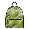 Coconut Leaf Print Leather Backpack