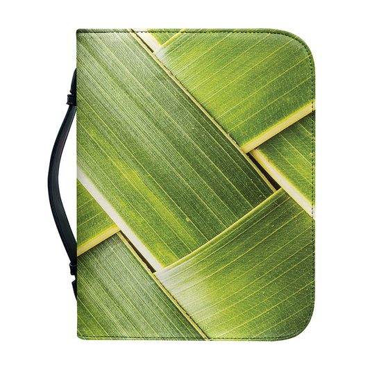 Coconut Leaf Print Leather Bible Cover