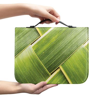 Coconut Leaf Print Leather Bible Cover