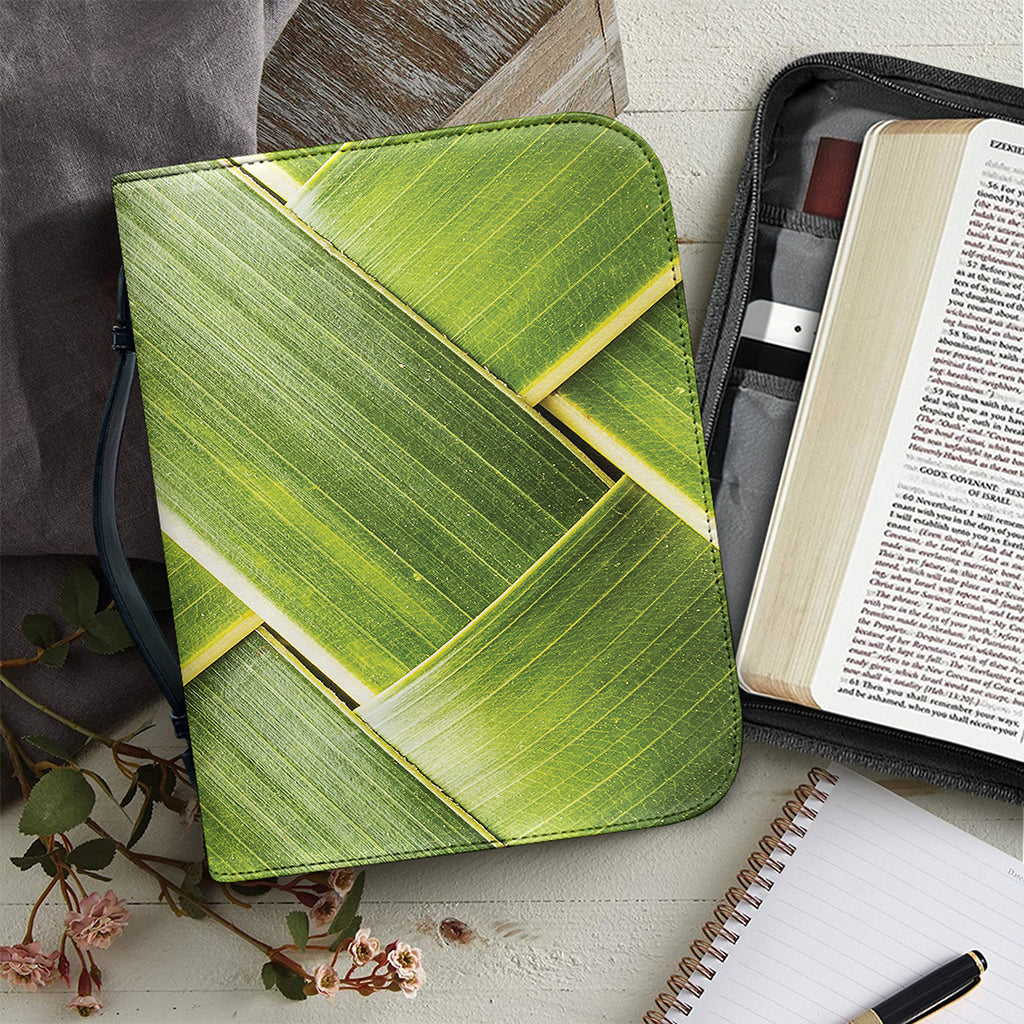 Coconut Leaf Print Leather Bible Cover