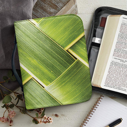 Coconut Leaf Print Leather Bible Cover