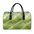 Coconut Leaf Print Leather Duffel Bag