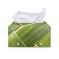 Coconut Leaf Print Leather Tissue Box Cover