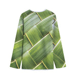 Coconut Leaf Print Long Sleeve Short Coat