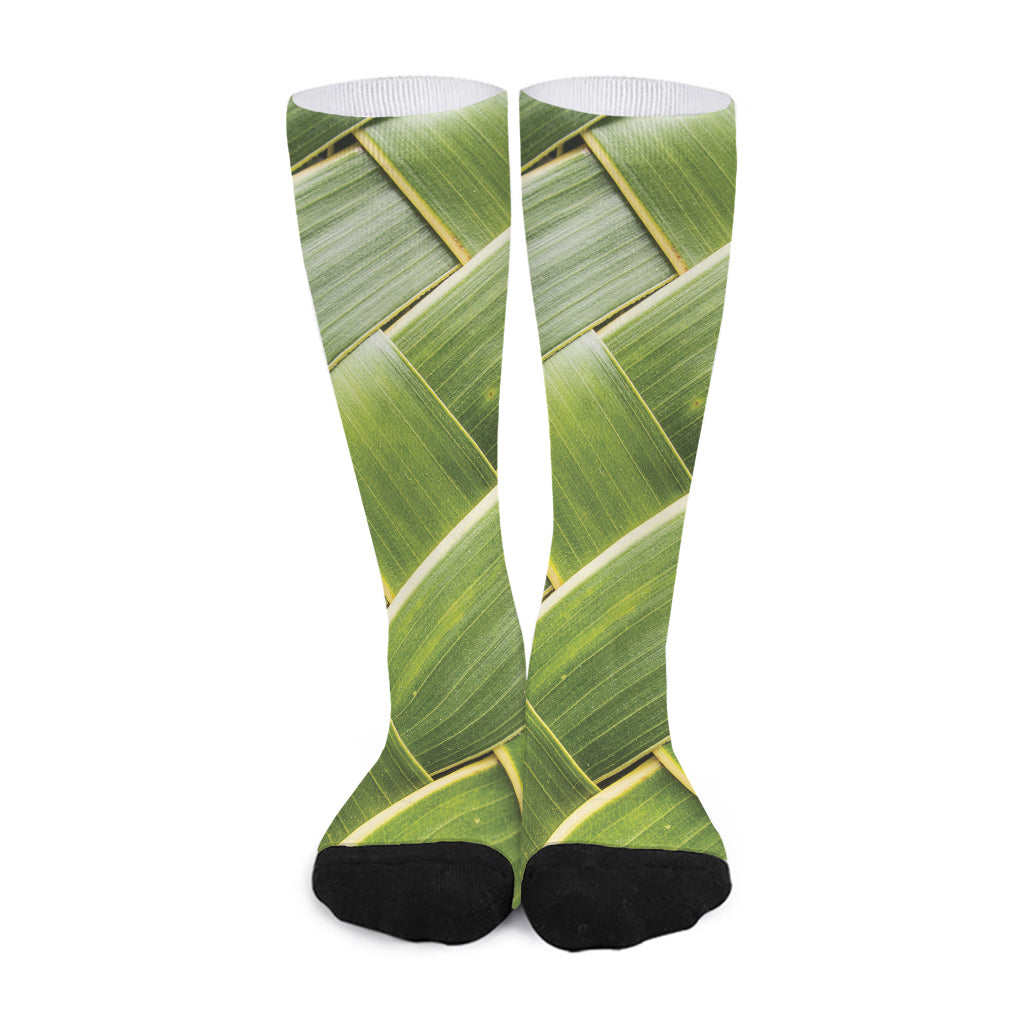 Coconut Leaf Print Long Socks