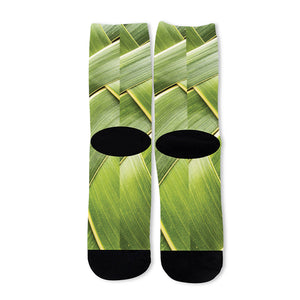 Coconut Leaf Print Long Socks