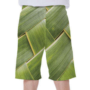 Coconut Leaf Print Men's Beach Shorts