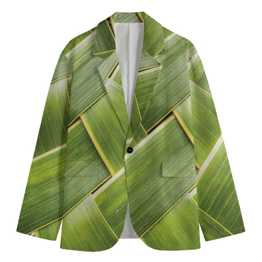 Coconut Leaf Print Men's Blazer