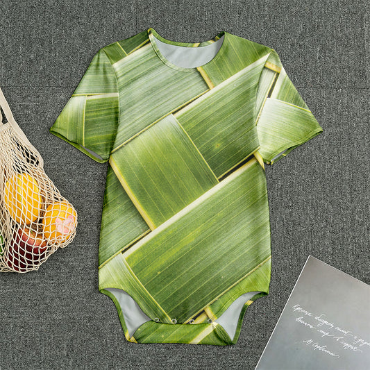 Coconut Leaf Print Men's Bodysuit