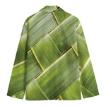 Coconut Leaf Print Men's Cotton Blazer