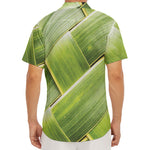 Coconut Leaf Print Men's Deep V-Neck Shirt