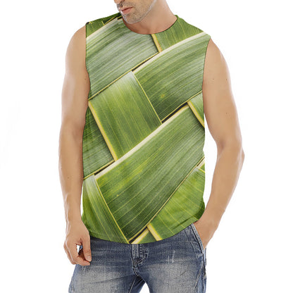 Coconut Leaf Print Men's Fitness Tank Top