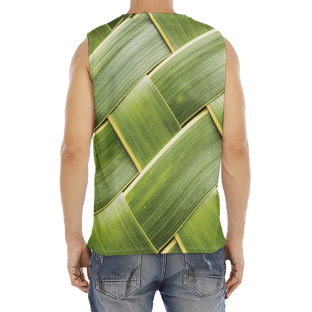 Coconut Leaf Print Men's Fitness Tank Top