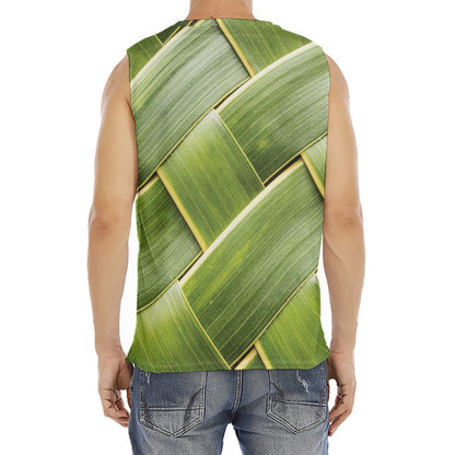 Coconut Leaf Print Men's Fitness Tank Top
