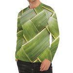 Coconut Leaf Print Men's Long Sleeve Rash Guard