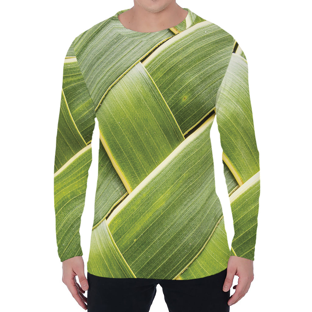 Coconut Leaf Print Men's Long Sleeve T-Shirt